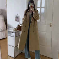 Manteau long décontracté en coton épais pour femme, style rétro japonais et coréen, simple boutonnage, collection hiver 2025 – Prix de gros