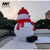 Muñeco de Nieve Inflable Navideño con Luces LED Personalizadas, para Exteriores, de 2-8m, 110V-220V, con Soplador, Certificado CE, MH Dreamland