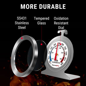 Thermomètre de four ThermoPro pour manomètre à gaz avec thermomètre de cuisson à lecture instantanée en acier inoxydable - Product Image 2