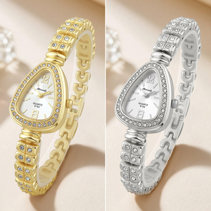 W025 2026 Dernières Montres de Luxe à Quartz pour Femmes avec Cadran Triangulaire en Alliage et Design Diamanté - Product Image 2