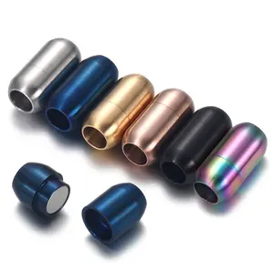 VEROMCA Polish 6/8Mm Gesper Perhiasan Baja Tahan Karat Logo Kustom untuk Diy Gelang Gesper