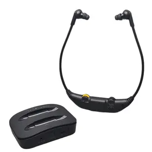 Wireless Headset In-ear Earphone for TV with Optical AUX RCA Port with Hearing Aids Technology Reduce Background Noise