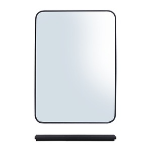 Illuminated Wall Mounted Bathroom <b>Mirror</b> <b>Rectangle</b> Black Frame With Light Plug Powered For Small Space Use - Product Image 3