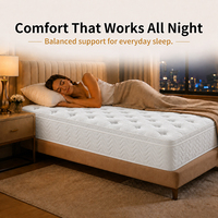 Matelas de lit à ressorts ensachés compressés pour appartement, taille Queen et King