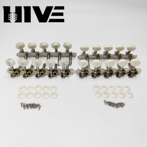 HIVE Mécanique d'accordage de <span class=keywords><strong>guitare</strong></span> de haute qualité, double trou, colonne en acier, argenté, petite tête ronde, 1:15, 10 cordes, 5L5R, 5 en ligne - Product Image 3