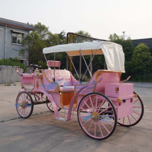รถม้าชมวิว รถม้าไฟฟ้า สีชมพู รถม้างานแต่งงานสุดโรแมนติก รถม้าชมวิวสไตล์คลาสสิก รถบัสชมวิว ขายดี - Product Image 4