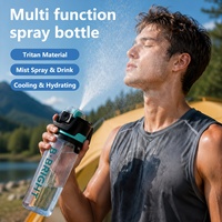 Bouteille d'eau en plastique sans BPA, capacité de 800 ml, matériau Tritan, pour la pêche, la remise en forme, la course à pied, la randonnée et le camping