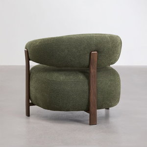 Poltrona Moderna in Legno e Tessuto per <span class=keywords><strong>Soggiorno</strong></span>, Sedia Lounge d'Accento per Arredamento Casa - Product Image 4