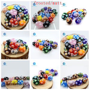 Ciondoli con Perle Artigianali Lunghe Ovali in Vetro a Lume Puntinato Opaco Satinato per Collana Colorata Personalizzata Creazione <span class=keywords><strong>Gioielli</strong></span> Vetro di <span class=keywords><strong>Murano</strong></span> Soffiato - Product Image 3