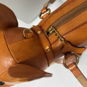 Sac bandoulière en cuir pleine fleur fait main, motif bouledogue français 3D, sac à main de luxe avec coutures artisanales, sacoche <span class=keywords><strong>pour</strong></span> femme, cadeau - Product Image 2