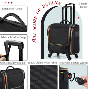 Valise de rangement écologique pour salon de beauté, chariot de <span class=keywords><strong>coiffure</strong></span>, trousse de maquillage de voyage, organisateur de barbier, bagage de <span class=keywords><strong>coiffure</strong></span> - Product Image 3