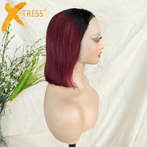 วิกผมแท้ทรงบ็อบวิก<span class=keywords><strong>ผม</strong></span>หนาสี150% เบอร์กันดี - Product Image 3