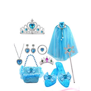 Set Regalo Costume di Compleanno per Bambine con Bacchetta Magica, Mantello, Gioielli e Accessori, Gioco di Ruolo da Principessa <span class=keywords><strong>Elsa</strong></span> - Product Image 3