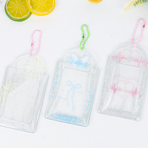 Soporte para tarjeta fotográfica Kpop, funda para tarjeta holográfica con purpurina de PVC personalizada para tarjeta Idol/foto de 3 pulgadas - Product Image 4