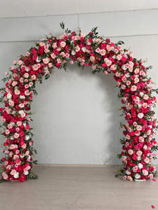 Arche de mariage avec structure de support et roses en soie utilisée comme décoration de <span class=keywords><strong>fond</strong></span> pour la scène de mariage. - Product Image 3