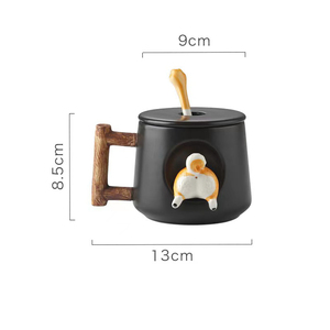 Venta al por mayor <span class=keywords><strong>Shiba</strong></span> <span class=keywords><strong>Inu</strong></span> 3D impreso porcelana estudiante taza con cuchara para los amantes de la vuelta a la escuela - Product Image 6
