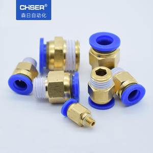 Connecteur pneumatique rapide en laiton PC8-02, réglage de la vitesse 6-01, coude droit fileté PL4-M5, SL10-02 - Product Image 2