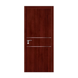 Porte d'entrée intérieure moderne en bois Conception graphique moulée en mélamine noire affleurante Panneau de toilette en peau graphique à balançoire plaqué <span class=keywords><strong>platine</strong></span> - Product Image 3