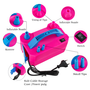 Bomba Eléctrica para Globos de Doble Orificio, Rosada, de ABS, Inflado Automático para Cumpleaños y Bodas - Product Image 3