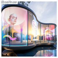 Nouvelle technologie 2025 Écran d'affichage transparent flexible Film cristallin Verre Forme spéciale LED Holographique IP35 Étanche 140