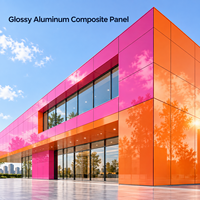 Panneau composite en aluminium brillant 4 mm, taille personnalisée, gris métallisé, panneau ACM pour revêtement de comptoir d'exposition