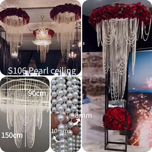 Decoraciones Metálicas para Techos de Bodas SMOOTH, Cortina de Perlas Acrílicas Colgantes - Product Image 5