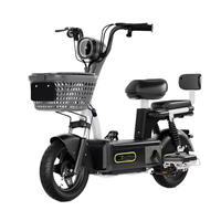 Bicicleta Eléctrica de Doble Asiento de Acero de Alto Carbono, 48V 350W 14 Pulgadas, Precio Económico, Largo Alcance, para Desplazamientos Familiares, Venta Directa de Fábrica