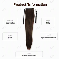 Extensions de cheveux queue de cheval à attacher, lisses et soyeuses, postiche sans colle avec épingles invisibles, queue de cheval douce et lisse pour femmes