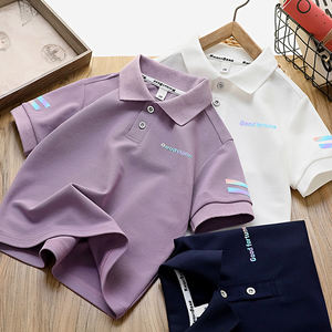 Polo d'été pour enfants à manches courtes, décontracté, séchage rapide, col à revers, respirant, T-shirt de sport tendance, vente en gros - Product Image 4
