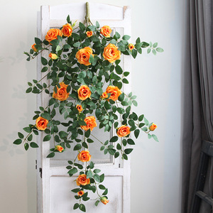 Guirnalda de Rosas Artificiales de 1m, Flor de Seda para Colgar en la Pared, Decoración Interior y Exterior para el Hogar - Product Image 2