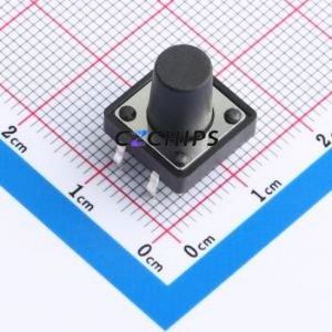 K2-1103DP-Q4SW-04 Tactile Switch Through hole-4P,12x12mm Switch Single Pole Single Throw Round Button 2.5N Through Hole - Product Image 1