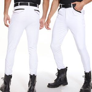 Legging berkuda pria warna putih grosir, dengan bantalan lutut silikon, nyaman, elastis, dan pas badan. - Product Image 1
