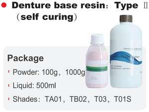 Bubuk Akrilik Cold Cure dan Monomer Polimer Akrilik Cair untuk Bahan Dasar Gigi Tiruan - Product Image 3