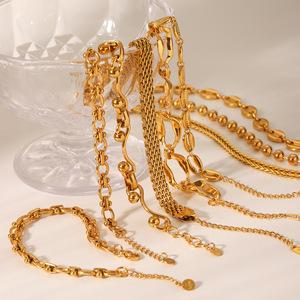 LEPAI 18K Gold Plated Stainless Steel Charm Bracelets Unisex Party <strong>Fashion</strong> Bead Chain Handmade <strong>Jewelry</strong> <strong>Wholesale</strong> - Product Image 3