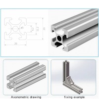 Perfil de Extrusión de Aluminio con Ranura en V 2020, Negro, para Grabador Láser CNC e Impresora 3D