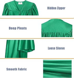 Service OEM – Ensemble de toge de graduation personnalisée en tricot brillant 100 % polyester avec toque noire et pompon pour l'école primaire, le collège et l'université - Product Image 6