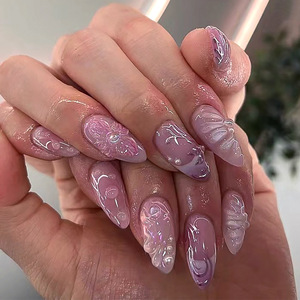 Nouveaux <span class=keywords><strong>faux</strong></span> <span class=keywords><strong>ongles</strong></span> automne-<span class=keywords><strong>hiver</strong></span>, 24 pièces, prix attractif, <span class=keywords><strong>ongles</strong></span> press-on de haute qualité avec design français et autocollants - Product Image 6