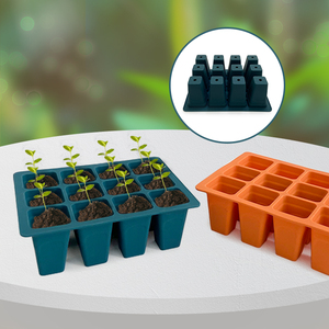 Bandeja de silicona reutilizable para germinación de semillas, para propagación de plantas, para semillas de vegetales y hierbas, con tapas - Product Image 1