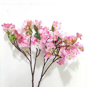 Flores artificiais de seda para decoração de casamento, flores artificiais de seda de alta qualidade, ramos de flor de cerejeira falsa