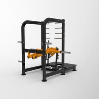 Rack de squat à ceinture robuste à charge par disques, machine de squat aux hanches en position debout, équipement de fitness pour entraînement des jambes en salle de sport commerciale Rhino Belt Squat