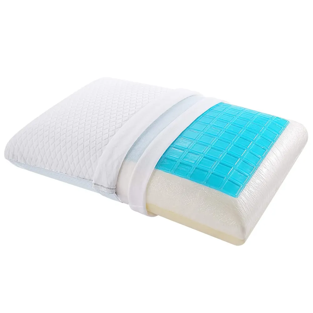 Hot Sale Slow Rebound Cool Gel Memory Foam Pillow with Gel Pad