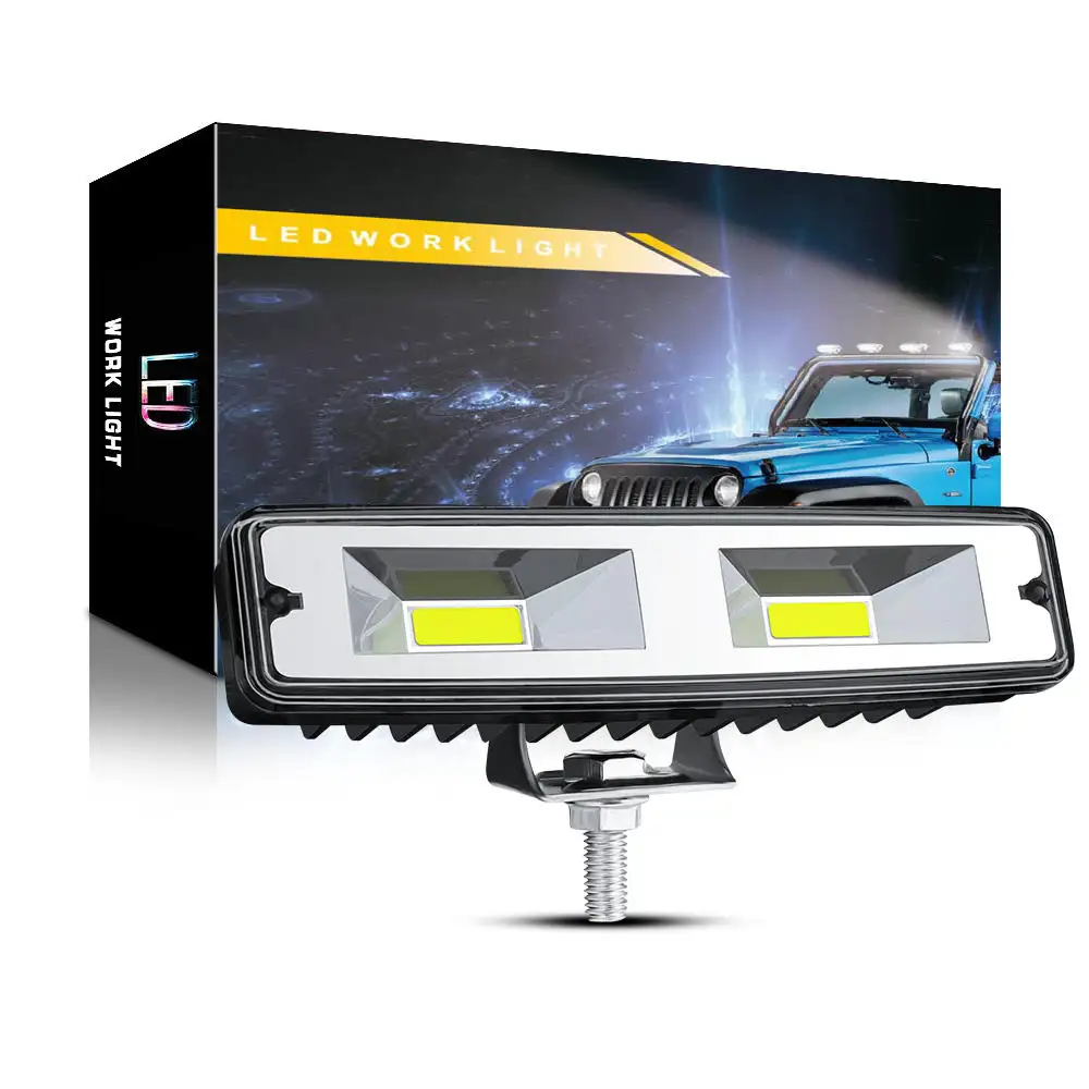 6 inç COB 48W Offroad Spot çalışma ışığı Barre Led çalışma ışıkları kirişler araba aksesuarları kamyon ATV 4x4 SUV için projektör