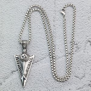 Yunnique-collar con colgante de flecha de acero inoxidable para hombre, amuleto vikingo de estilo nórdico, diseño geométrico, joyería de regalo - Product Image 3