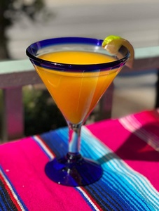 メキシコの手吹きコバルトブルーリムストロングモダンジャイアントマルガリータマティーニカクテルグラス、バー、レストラン用 - Product Image 4