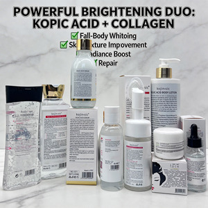Set Completo de Cuidado de la Piel Coreano con Ácido Kójico, Colágeno, Agua, Suero Aclarante, Blanqueador y Antienvejecimiento, Loción y Aceite para Piel Oscura, Rostro y Cuerpo - Product Image 5
