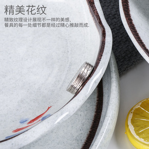 Platos Redondos de Melamina con Estampado Floral, Vajilla Resistente de Calidad para Restaurantes, para Servir Comida en Hoteles y Fiestas - Product Image 2