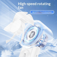 Ventilateur portable à main, 100 vitesses, rechargeable par USB, mini ventilateur avec affichage numérique, moteur sans balais, pour la maison, le bureau, les voyages, l'extérieur