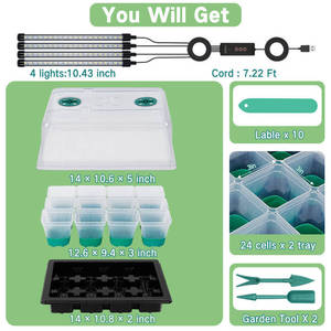 Phong cách mới một trong hai đèn cây giống dải dài + 1 bộ 12 lỗ kết hợp cốc cây giống thời gian mờ - Product Image 4