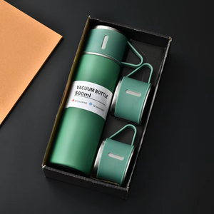 Thermos isotherme en acier inoxydable 304 de 500 ml avec 3 couvercles, ensemble cadeau personnalisable - Product Image 6