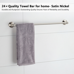 Ensemble d'accessoires de salle de bain en nickel satiné moderne, 4 pièces, barre porte-serviettes - Product Image 2